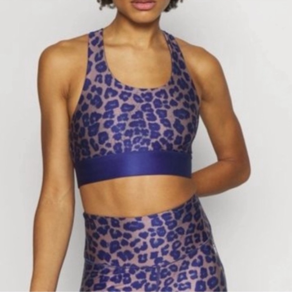 Good American‎ The Step Bra Leopard Purple Animal Print Cheetah Sports Bra